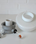 Mushroom Lamp / Vintage Wall Lamp / Ceiling Light / Industrial Sconce / White Opaline Glass Flush Mount