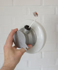 Mushroom Lamp / Vintage Wall Lamp / Ceiling Light / Industrial Sconce / White Opaline Glass Flush Mount