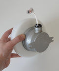 Mushroom Lamp / Vintage Wall Lamp / Ceiling Light / Industrial Sconce / White Opaline Glass Flush Mount