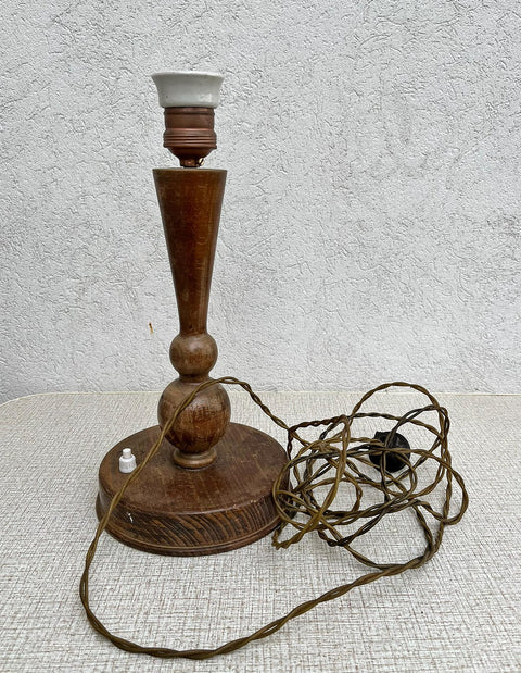 Art Deco Table Lamp | Vintage White Opaline Mushroom Glass | Restored Solid Wood | Fully Rewired | Bauhaus Style