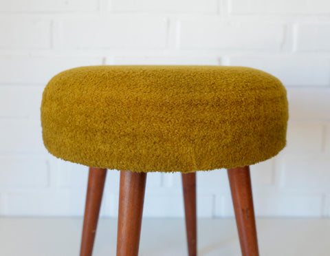 Vintage Space Age Stool: Mid Century Ottoman, Yugoslavia 1960s