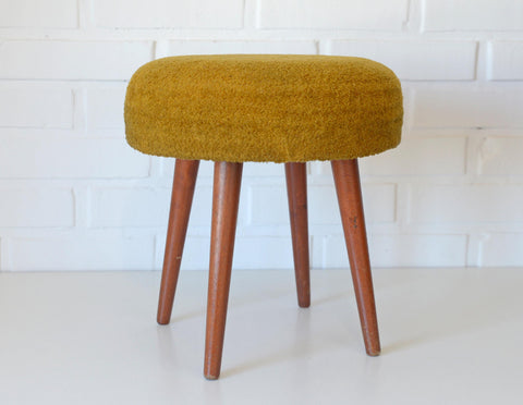 Vintage Space Age Stool: Mid Century Ottoman, Yugoslavia 1960s