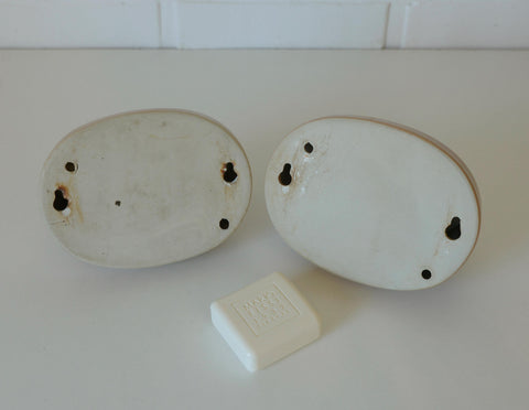 Vintage Bathroom Wall Accessory Set | 1980s Yugoslavia | Beige Cappuccino Ceramics | Retro Towel Holder | Soap Dishes | Toothbrush Holder