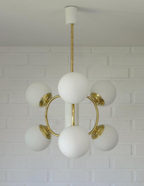 Vintage Sputnik Chandelier: MCM Space Age Pendant Light, Yugoslavia 1970s