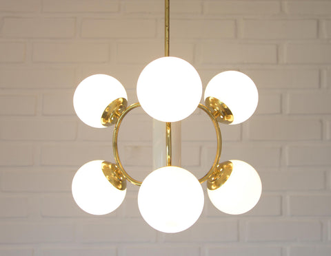 Vintage Sputnik Chandelier: MCM Space Age Pendant Light, Yugoslavia 1970s