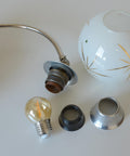 Vintage Bedside Lamp / Desk Lighting / Table Light / Space Age / Yugoslavia 1950's / Restored MCM Light Fixture / Star Pattern Glass
