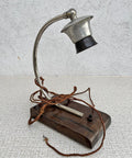 Vintage Bedside Lamp / Desk Lighting / Table Light / Space Age / Yugoslavia 1950's / Restored MCM Light Fixture / Star Pattern Glass