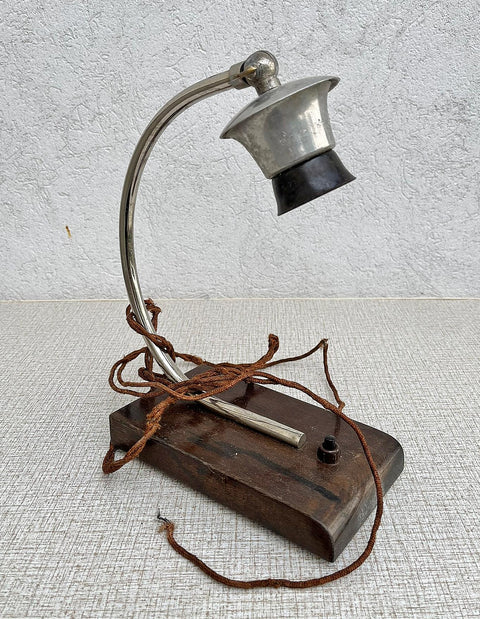 Vintage Bedside Lamp / Desk Lighting / Table Light / Space Age / Yugoslavia 1950's / Restored MCM Light Fixture / Star Pattern Glass