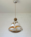 Vintage Murano Style Pendant Light | Hand-Blown Opaline Glass | Mazzega Style | Mid-Century Modern | Restored Yugoslav Chandelier