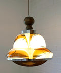 Vintage Murano Style Pendant Light | Hand-Blown Opaline Glass | Mazzega Style | Mid-Century Modern | Restored Yugoslav Chandelier
