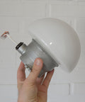 Mushroom Lamp / Vintage Wall Lamp / Ceiling Light / Industrial Sconce / White Opaline Glass Flush Mount