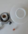 Mushroom Lamp / Vintage Wall Lamp / Ceiling Light / Industrial Sconce / White Opaline Glass Flush Mount