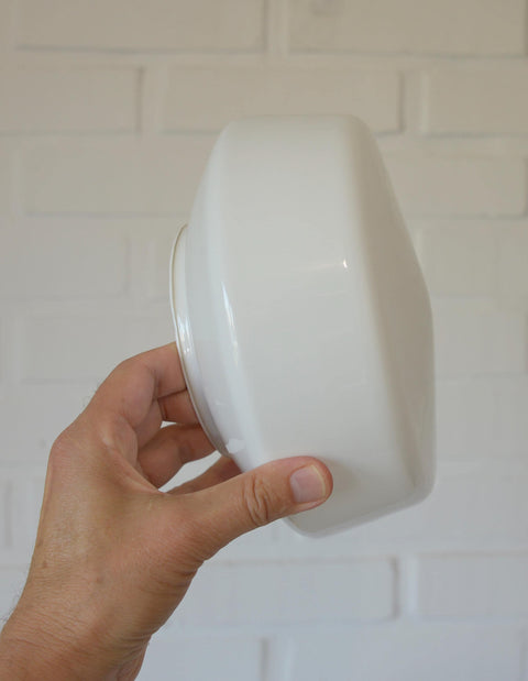 Art Deco Table Lamp | Vintage White Opaline Mushroom Glass | Restored Solid Wood | Fully Rewired | Bauhaus Style