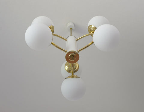 Vintage Sputnik Chandelier: MCM Space Age Pendant Light, Yugoslavia 1970s