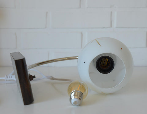 Vintage Bedside Lamp / Desk Lighting / Table Light / Space Age / Yugoslavia 1950's / Restored MCM Light Fixture / Star Pattern Glass