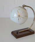 Vintage Bedside Lamp / Desk Lighting / Table Light / Space Age / Yugoslavia 1950's / Restored MCM Light Fixture / Star Pattern Glass