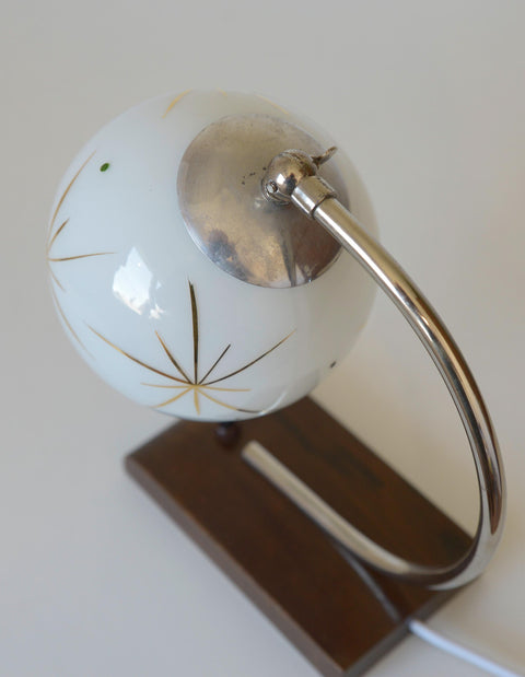 Vintage Bedside Lamp / Desk Lighting / Table Light / Space Age / Yugoslavia 1950's / Restored MCM Light Fixture / Star Pattern Glass
