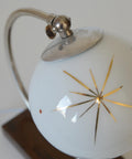 Vintage Bedside Lamp / Desk Lighting / Table Light / Space Age / Yugoslavia 1950's / Restored MCM Light Fixture / Star Pattern Glass