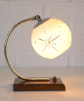 Vintage Bedside Lamp / Desk Lighting / Table Light / Space Age / Yugoslavia 1950's / Restored MCM Light Fixture / Star Pattern Glass