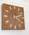 Vintage Tulip Mid-Century Mechanical Wall Clock – 1950s/60s – Wooden Case & Aluminum Details - Wall Decor
