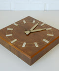 Vintage Tulip Mid-Century Mechanical Wall Clock – 1950s/60s – Wooden Case & Aluminum Details - Wall Decor
