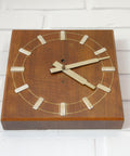 Vintage Tulip Mid-Century Mechanical Wall Clock – 1950s/60s – Wooden Case & Aluminum Details - Wall Decor