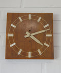 Vintage Tulip Mid-Century Mechanical Wall Clock – 1950s/60s – Wooden Case & Aluminum Details - Wall Decor