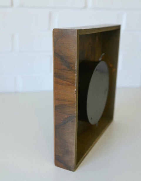 Vintage Tulip Mid-Century Mechanical Wall Clock – 1950s/60s – Wooden Case & Aluminum Details - Wall Decor