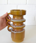 Vintage HERKO Ceramic Vase / Brutalist Mid Century Pottery / Yugoslavia 1970s / Sculptural Fat Lava Vase