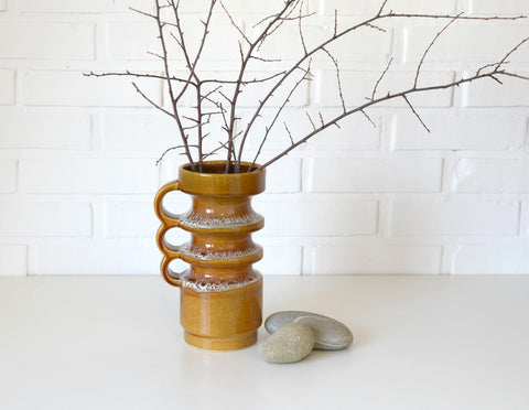 Vintage HERKO Ceramic Vase / Brutalist Mid Century Pottery / Yugoslavia 1970s / Sculptural Fat Lava Vase