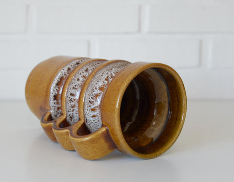Vintage HERKO Ceramic Vase / Brutalist Mid Century Pottery / Yugoslavia 1970s / Sculptural Fat Lava Vase
