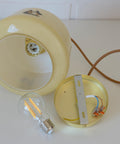 1950s Yugoslav Vintage Pendant Light, Caramel Opaline Glass Lamp, Romantic Courting Scene, Restored Mid Century Ceiling Light