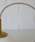 Rare Vintage Artichoke Opaline Glass Pendant Light, 1970s Yugoslavia, Brass MCM Ceiling Lamp, Space Age Hanging Light, Redesign