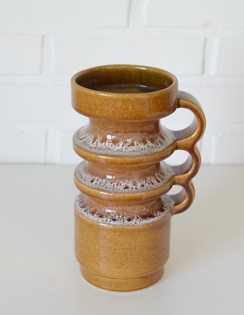 Vintage HERKO Ceramic Vase / Brutalist Mid Century Pottery / Yugoslavia 1970s / Sculptural Fat Lava Vase
