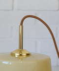 1950s Yugoslav Vintage Pendant Light, Caramel Opaline Glass Lamp, Romantic Courting Scene, Restored Mid Century Ceiling Light