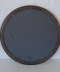 Vintage 1970s Round Wall Mirror / Attributed to Allibert / Smoked Brown Plastic / Space Age Bathroom Mirror