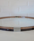 Vintage 1970s Round Wall Mirror / Attributed to Allibert / Smoked Brown Plastic / Space Age Bathroom Mirror