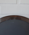 Vintage 1970s Round Wall Mirror / Attributed to Allibert / Smoked Brown Plastic / Space Age Bathroom Mirror