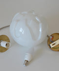 Rare Vintage Artichoke Opaline Glass Pendant Light, 1970s Yugoslavia, Brass MCM Ceiling Lamp, Space Age Hanging Light, Redesign