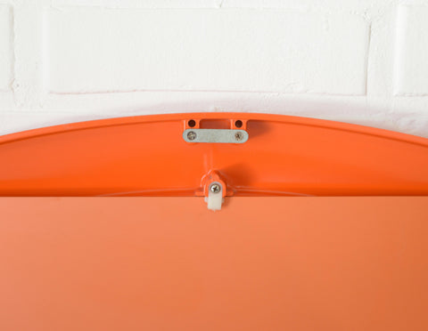 Rare 1970s Orange Space Age Mirror | Large Vintage Pop Art Wall Mirror | Yugoslavian Design | Horizontal or Vertical
