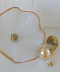 Hand Blown Murano Style Pendant Light – Amber Rim, 1970s MCM Design