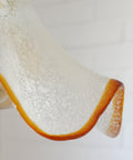 Hand Blown Murano Style Pendant Light – Amber Rim, 1970s MCM Design