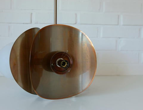 Vintage Pendant Light / Copper Sputnik / Mid Century Modern /MCM Chandelier / Space Age / Brutalist Ceiling Light