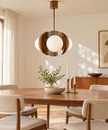 Vintage Pendant Light / Copper Sputnik / Mid Century Modern /MCM Chandelier / Space Age / Brutalist Ceiling Light