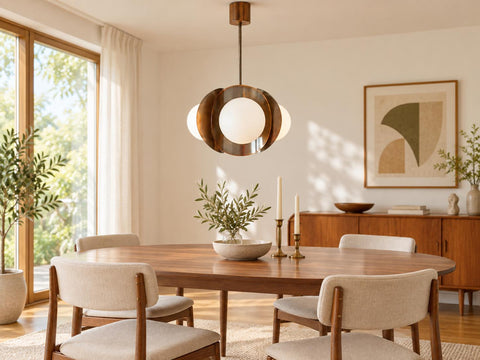 Vintage Pendant Light / Copper Sputnik / Mid Century Modern /MCM Chandelier / Space Age / Brutalist Ceiling Light