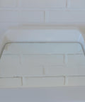 Square Mirror with Shelf / Vintage White Plastic Furniture / Space Age / Wall Mirror / Yugoslavia 1970s