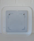 Square Mirror with Shelf / Vintage White Plastic Furniture / Space Age / Wall Mirror / Yugoslavia 1970s