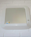 Square Mirror with Shelf / Vintage White Plastic Furniture / Space Age / Wall Mirror / Yugoslavia 1970s