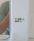 Square Mirror with Shelf / Vintage White Plastic Furniture / Space Age / Wall Mirror / Yugoslavia 1970s