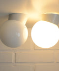 Pair of Vintage Yugoslav Globe Sconces, Mid-Century Modern Flush Mount Lights
